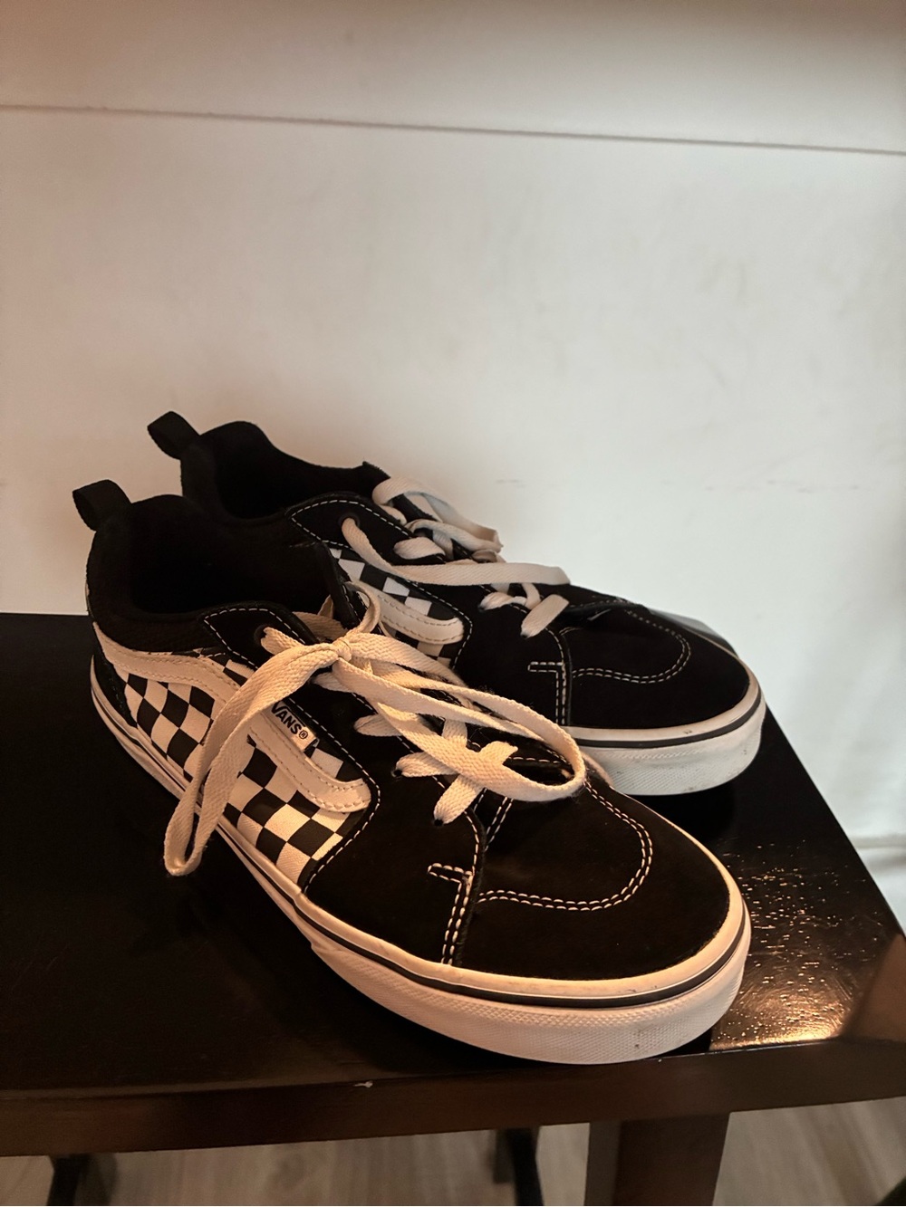 Vans Youth Black & White Checkerboard Low-Top Sneakers Size 6